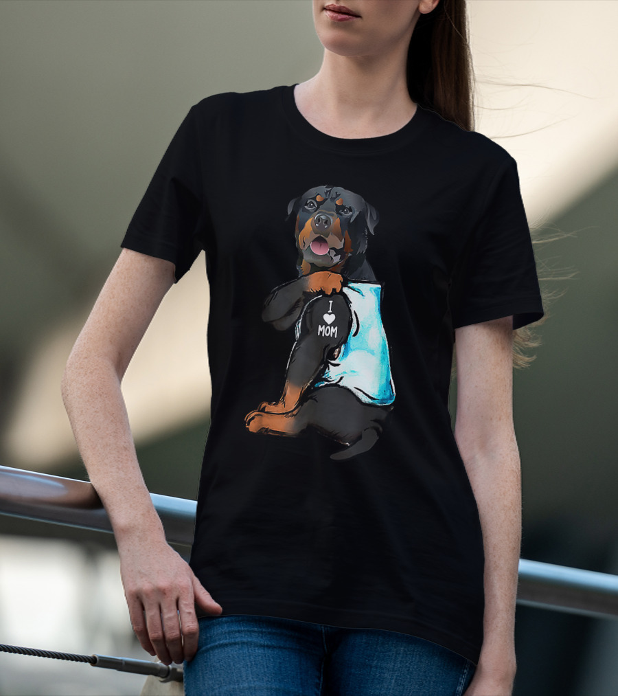 I Love Mom Rottweiler Tattoo T-Shirt