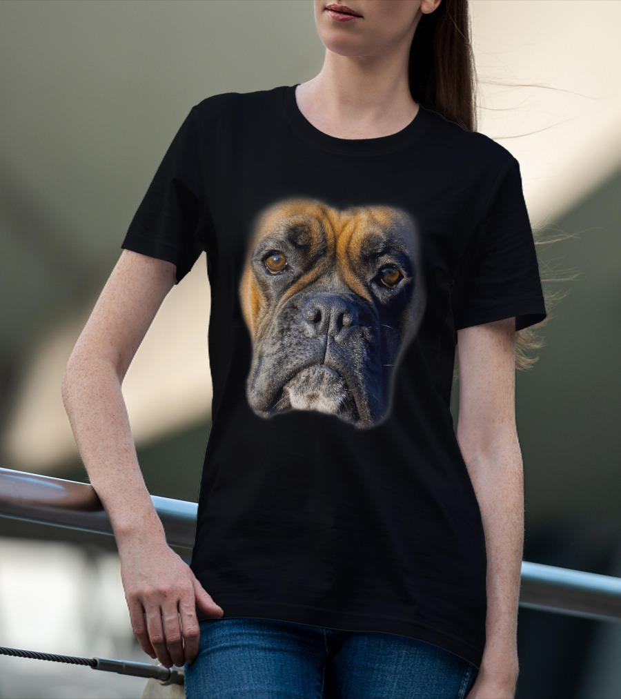 Boxer Dog Face Funny Animal Lover T-Shirt