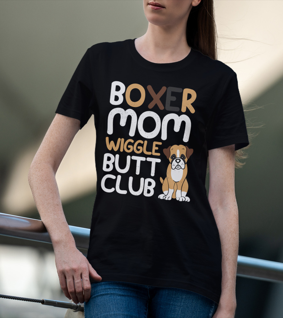 Boxer Mom Wiggle Butt Club Puppy T-Shirt