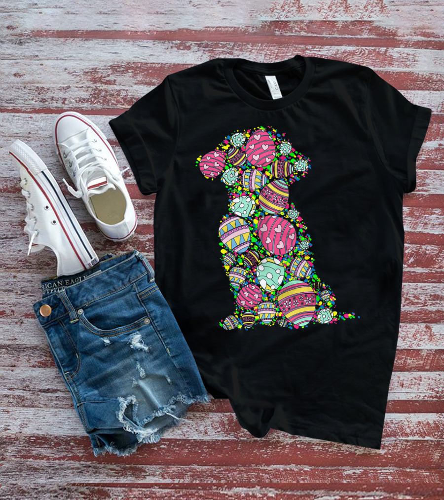 Colors Eggs Shih Tzu Dog Puppy Lover Easter Day Vibrant Festive T-Shirt