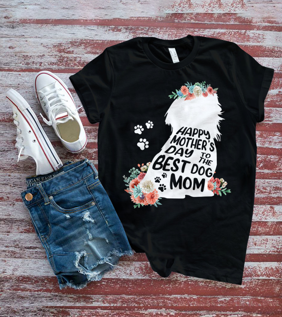 Happy Mother's Day To The Best Shih Tzu Mom Dog Flowers T-Shirt