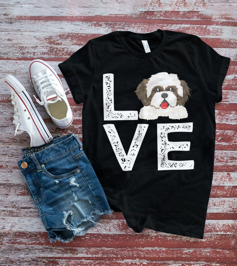 I Love My Shih Tzu Funny Shih Tzu Dog Lover Cute Shih Tzu Love T-Shirt