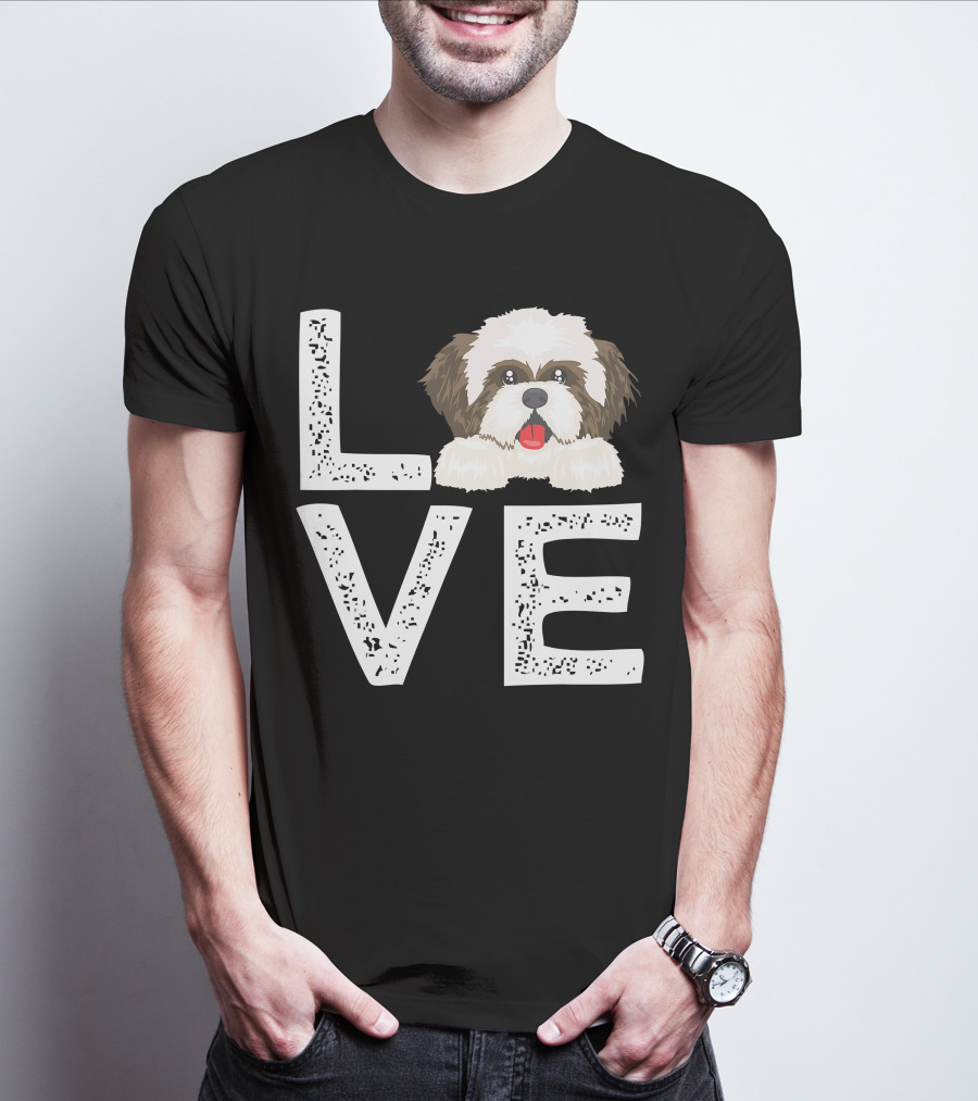 I Love My Shih Tzu Funny Shih Tzu Dog Lover Cute Shih Tzu Love T-Shirt