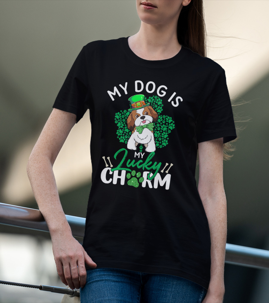 My Shih Tzu Lucky Charm Dog Lover St Patrick's Day T-Shirt