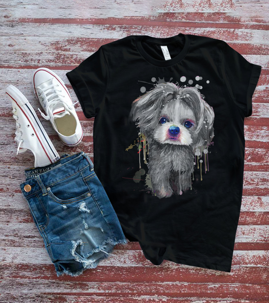 Adorable Shih Tzu Art For Proud Shih Tzu Mom Enthusiasts T-Shirt