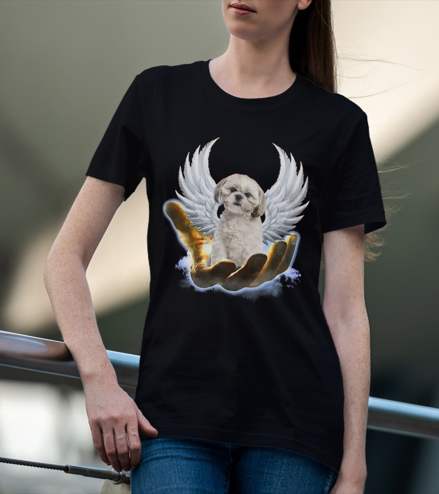 Shih Tzu God Golden Hand Heaven Wings Mens Womens T-Shirt