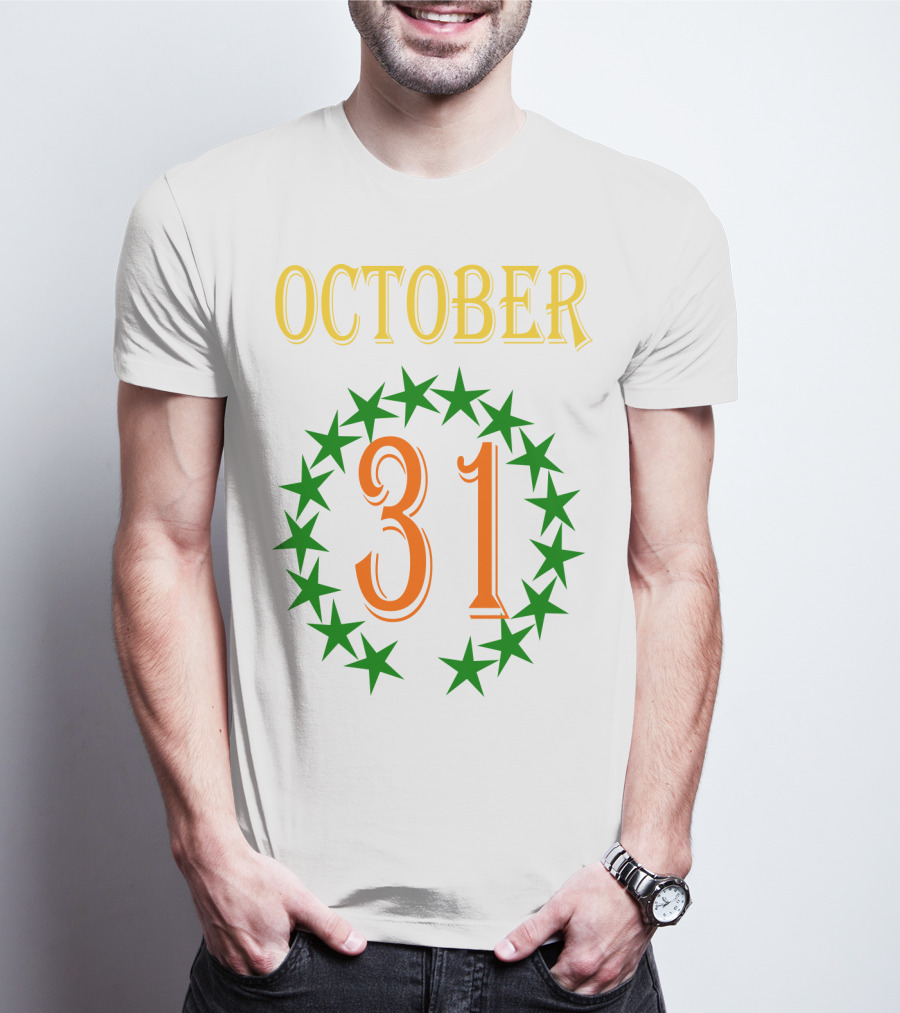 OCTOBER 31 Surrounded By Green Stars T-Shirt