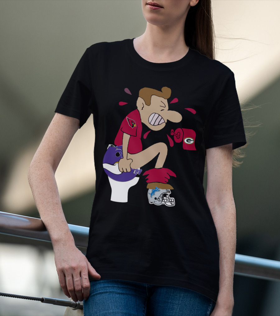 Arizona Cardinals Rivalry Humor With Vikings And Lions Helmets And Packers Toilet Paper T-Shirt