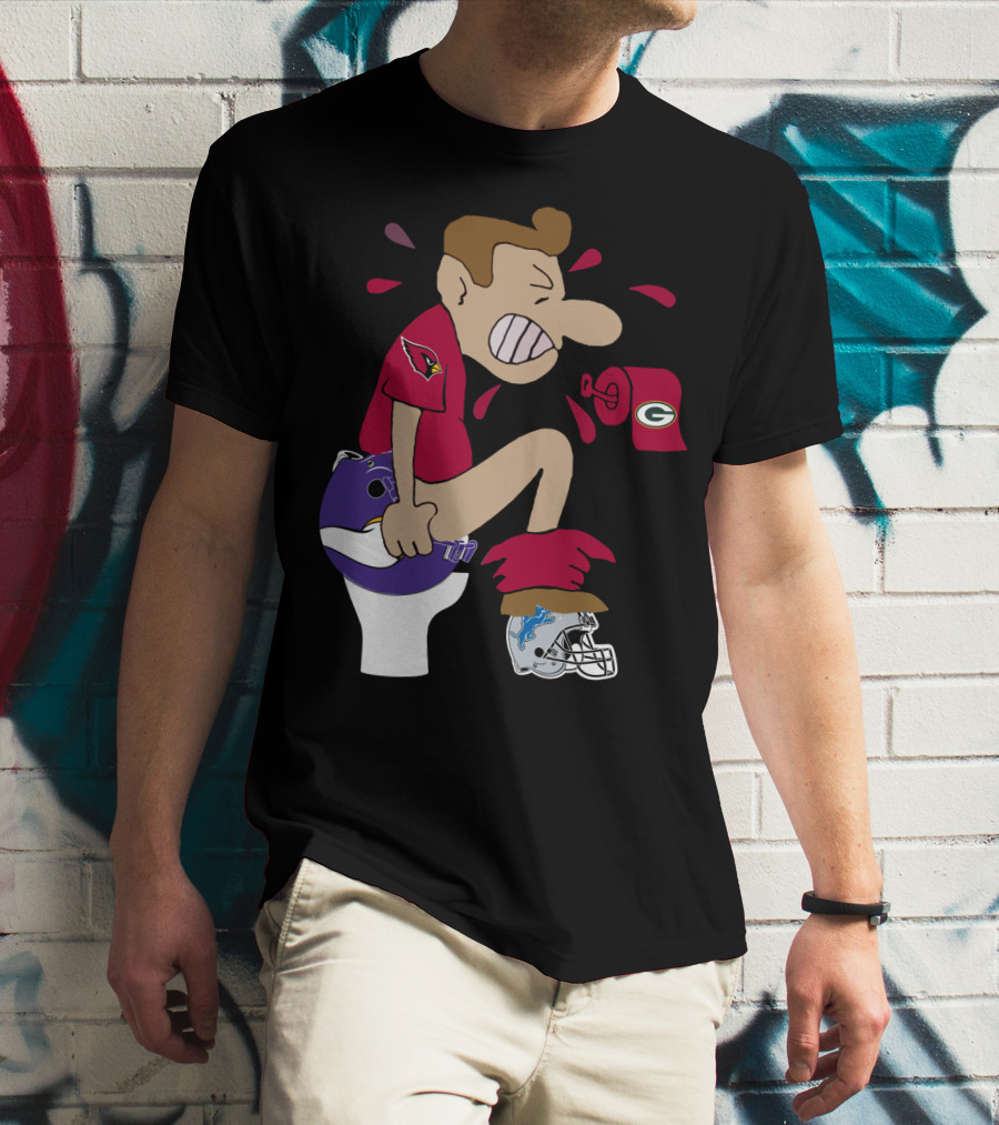 Arizona Cardinals Rivalry Humor With Vikings And Lions Helmets And Packers Toilet Paper T-Shirt