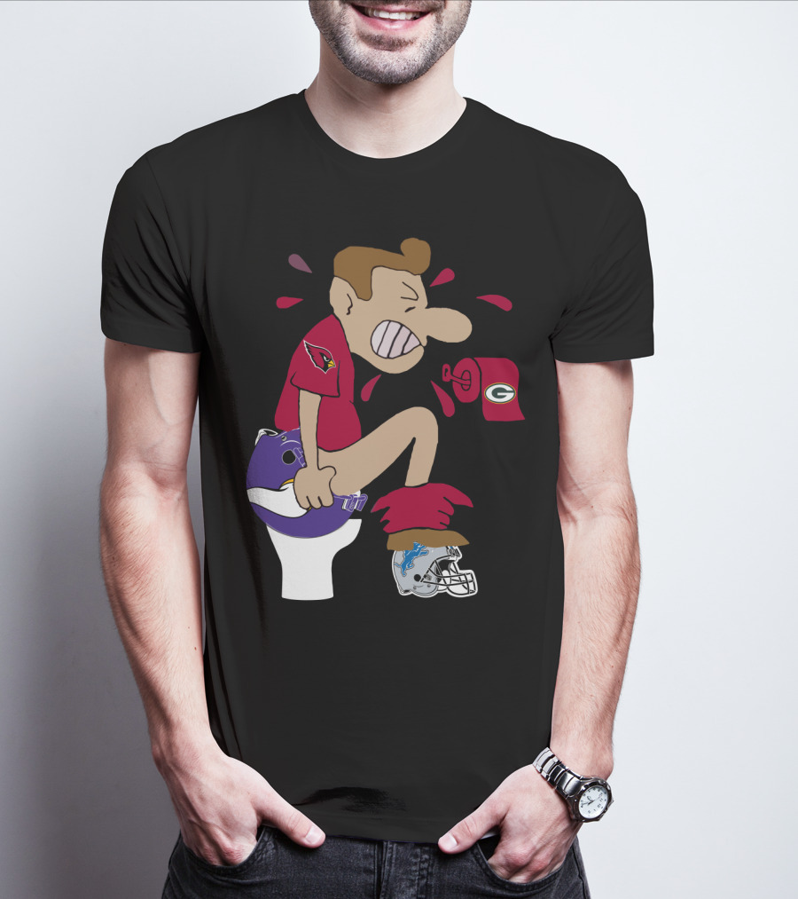 Arizona Cardinals Rivalry Humor With Vikings And Lions Helmets And Packers Toilet Paper T-Shirt