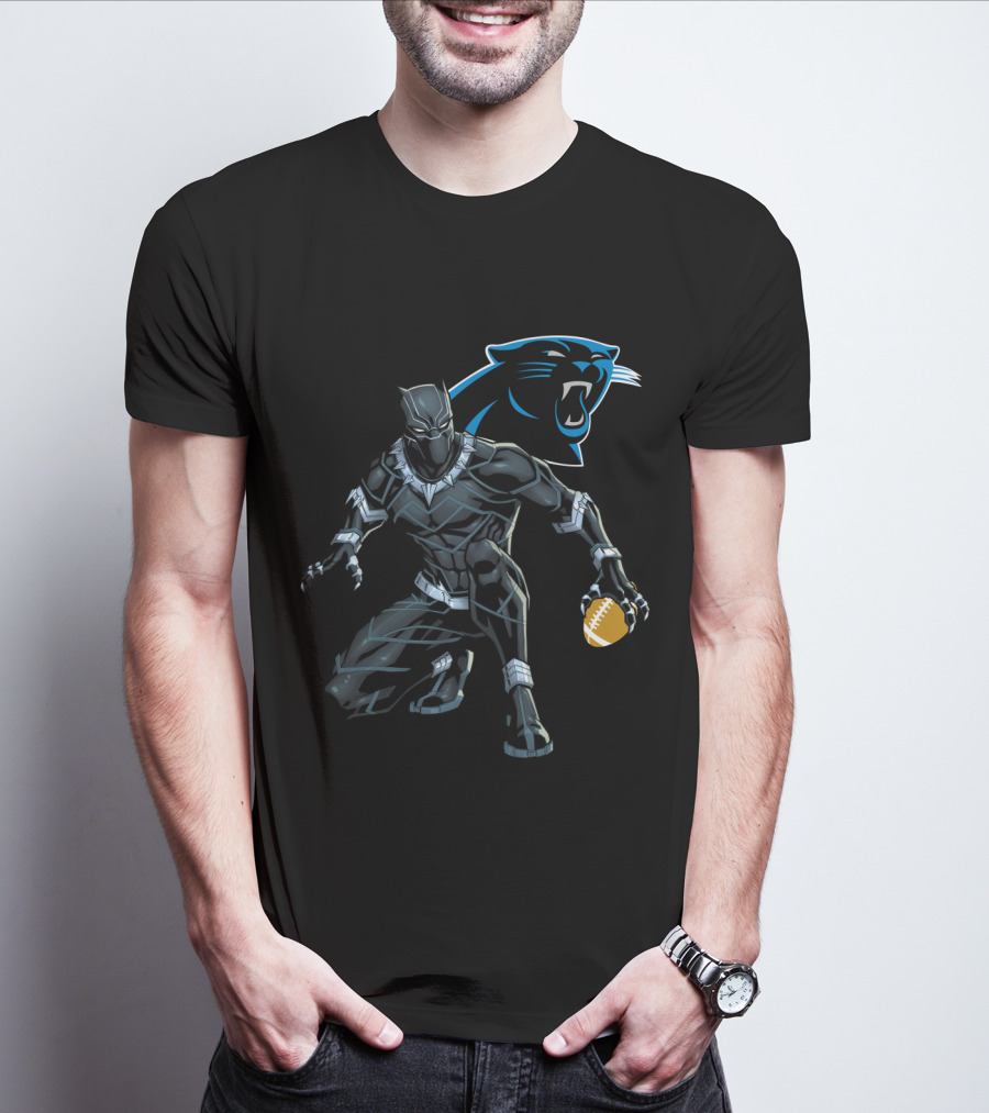 Carolina Panthers Black Panther Football Fusion T-Shirt