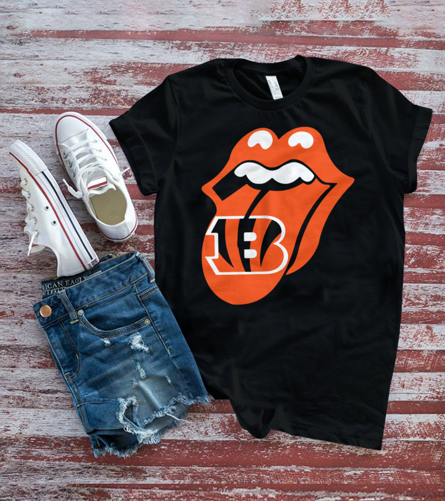 Cincinnati Bengals Iconic Tongue Logo Fusion T-Shirt