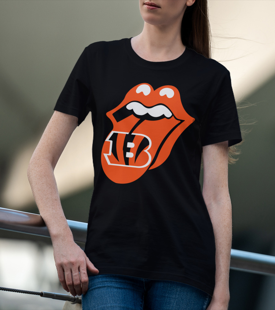 Cincinnati Bengals Iconic Tongue Logo Fusion T-Shirt