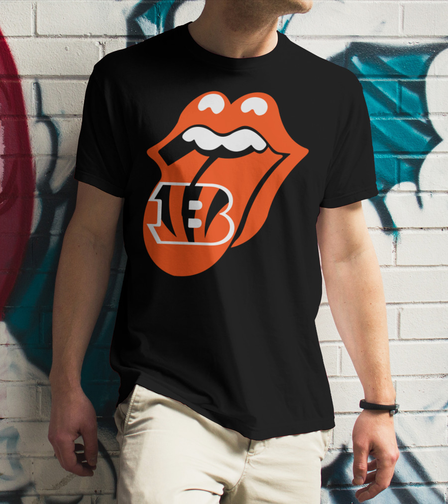 Cincinnati Bengals Iconic Tongue Logo Fusion T-Shirt