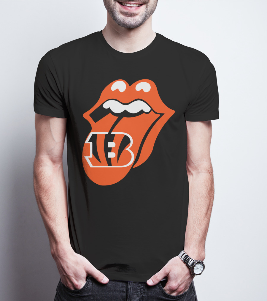 Cincinnati Bengals Iconic Tongue Logo Fusion T-Shirt