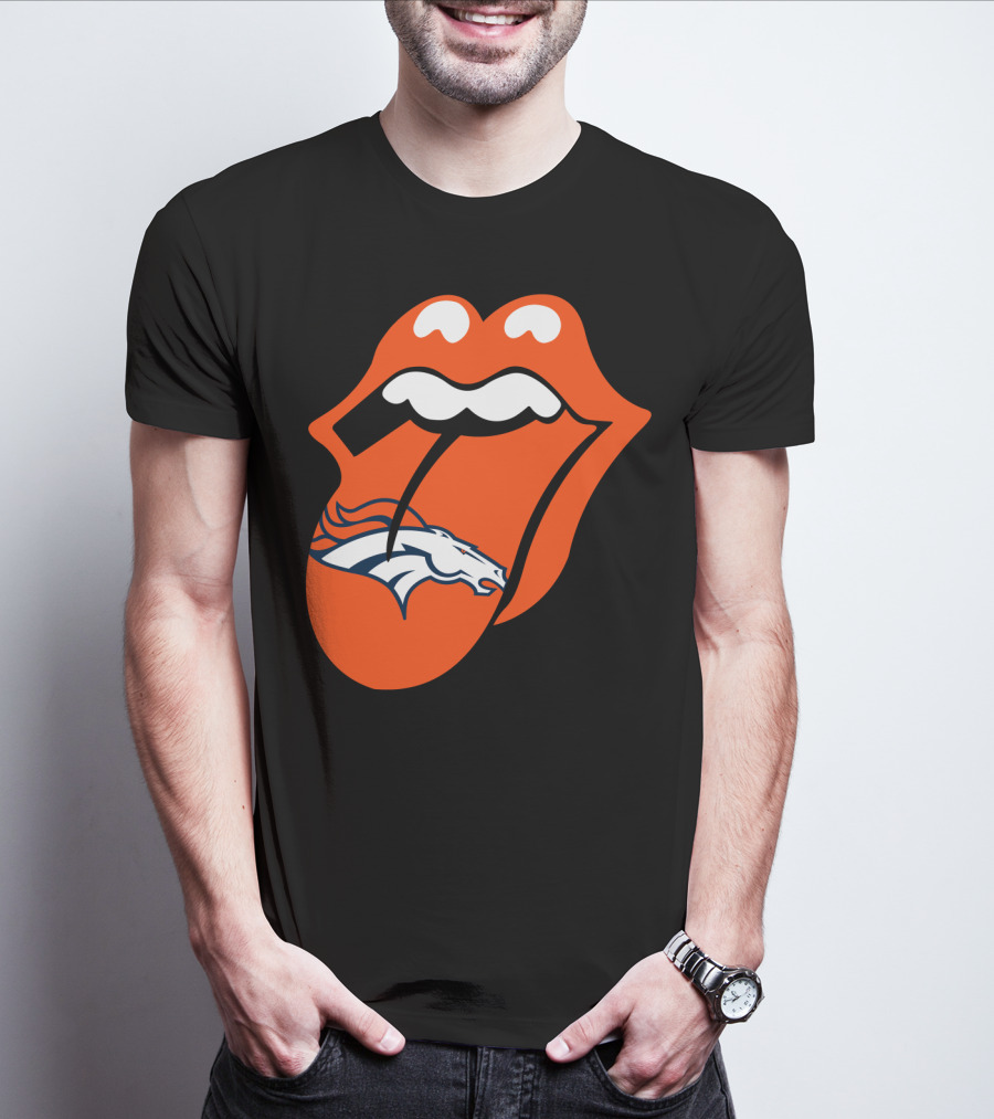 Denver Broncos Rolling Stones Tongue Logo Fusion T-Shirt