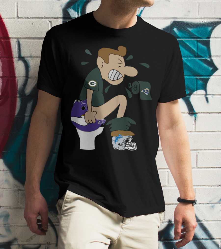 Green Bay Packers Rivalry Humor Nfc North Teams Rival Logos T-Shirt