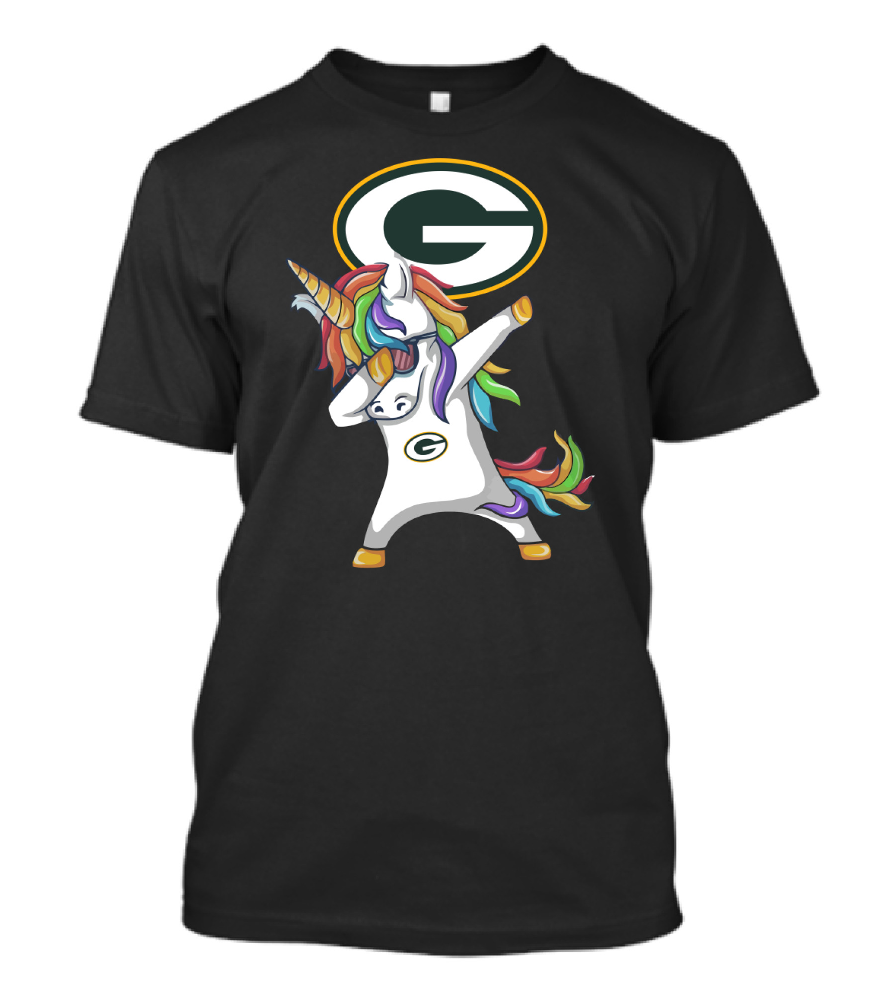 Green Bay Packers Dab Unicorn Rainbow T-Shirt
