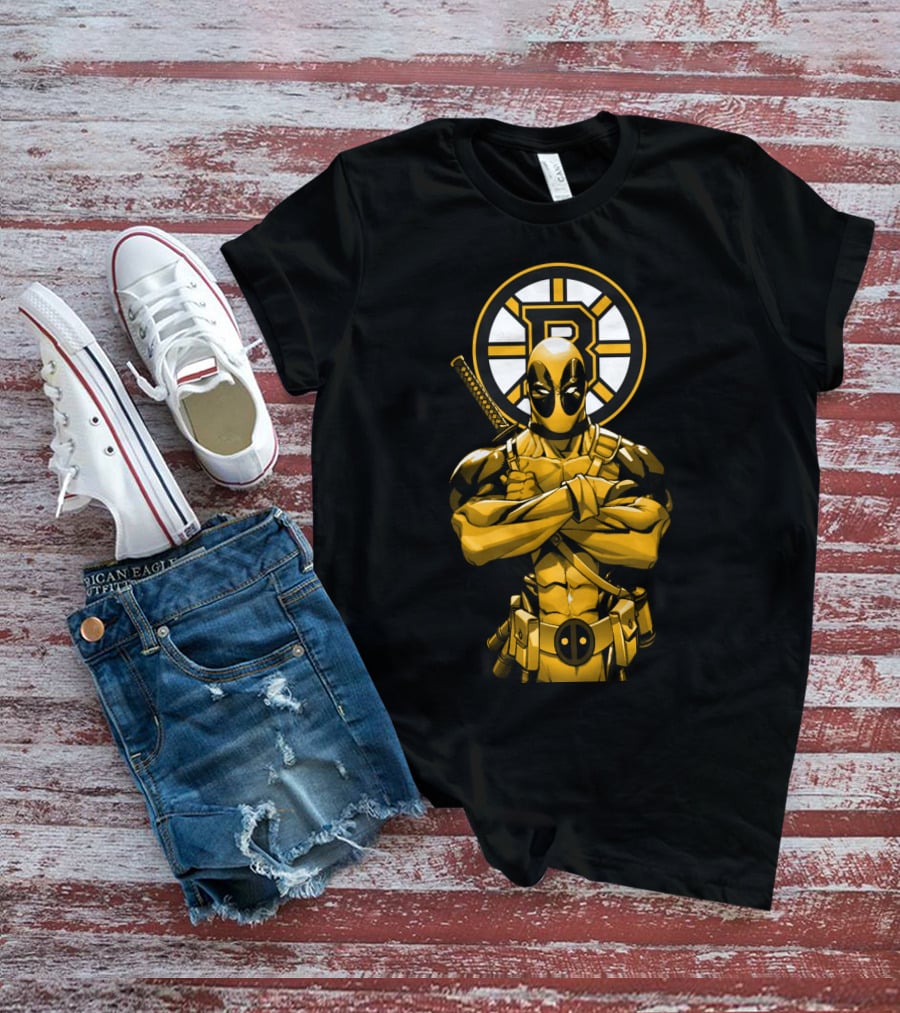 Boston Bruins Deadpool Crossover T-Shirt