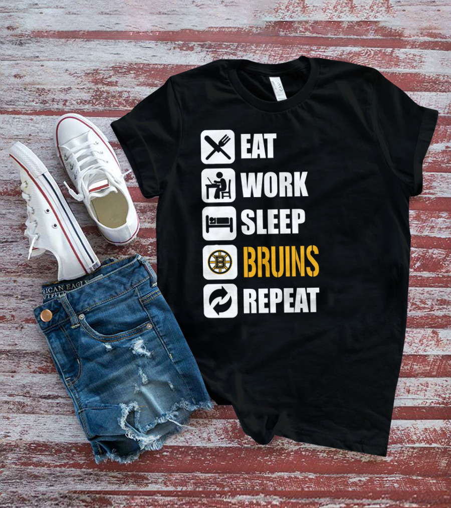 Eat Work Sleep Bruins Repeat T-Shirt