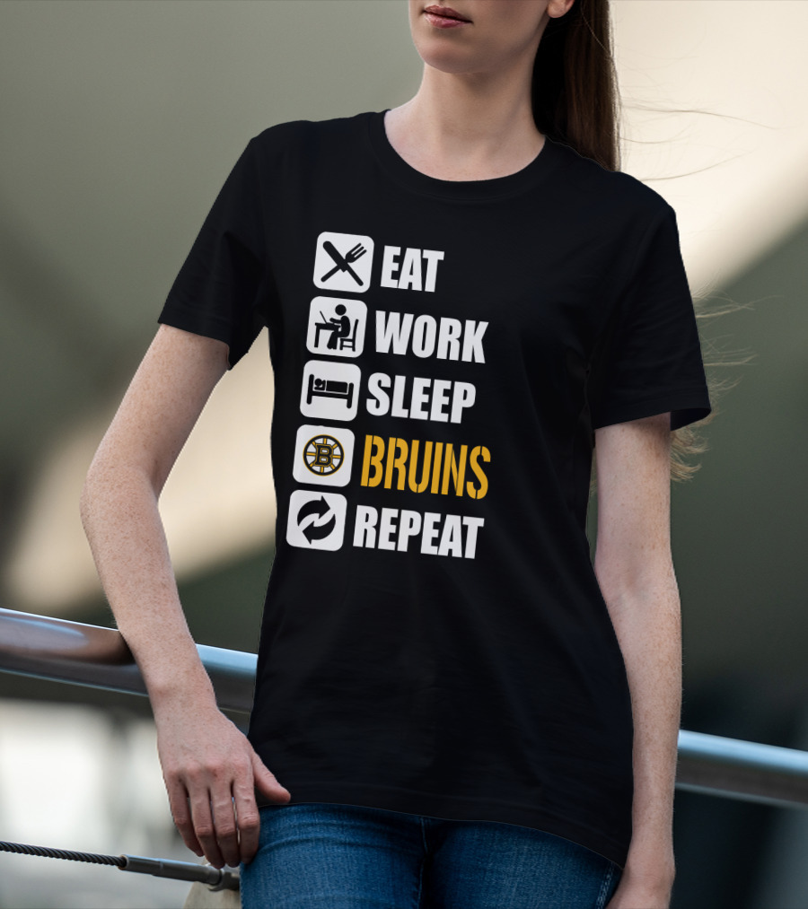 Eat Work Sleep Bruins Repeat T-Shirt
