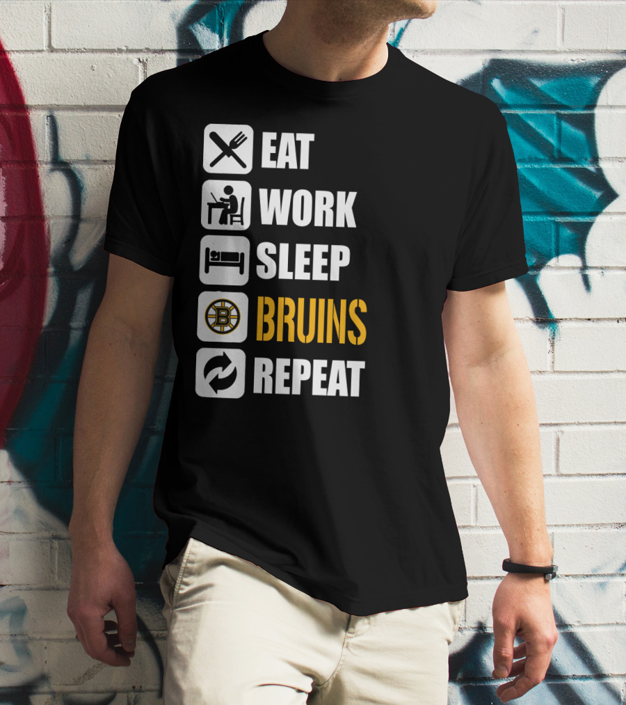 Eat Work Sleep Bruins Repeat T-Shirt