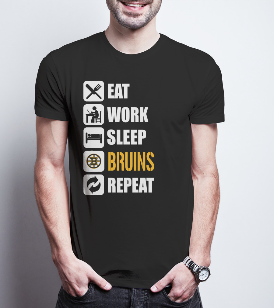 Eat Work Sleep Bruins Repeat T-Shirt
