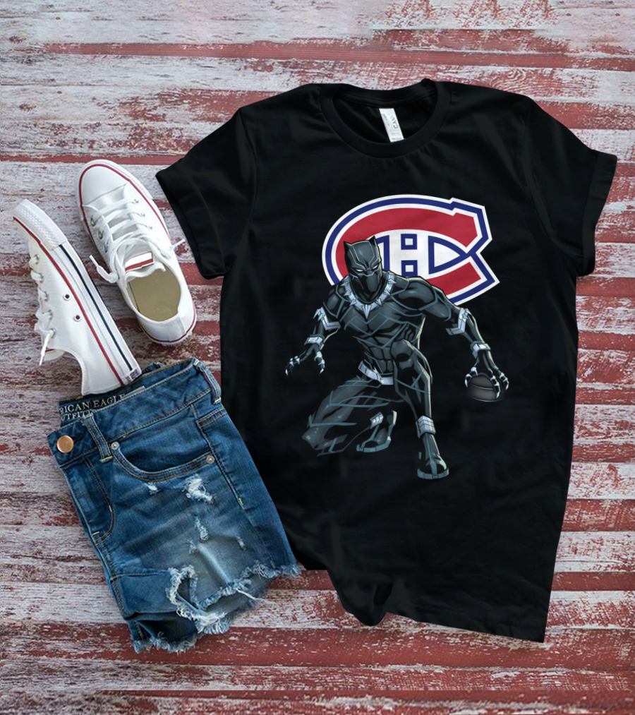 Montreal Canadiens Black Panther Crossover Hockey T-Shirt