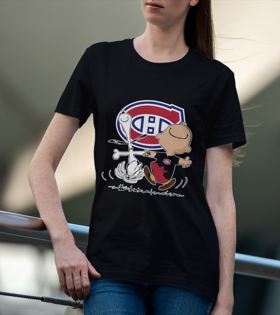 Montreal Canadiens Charlie Brown And Snoopy Dance T-Shirt
