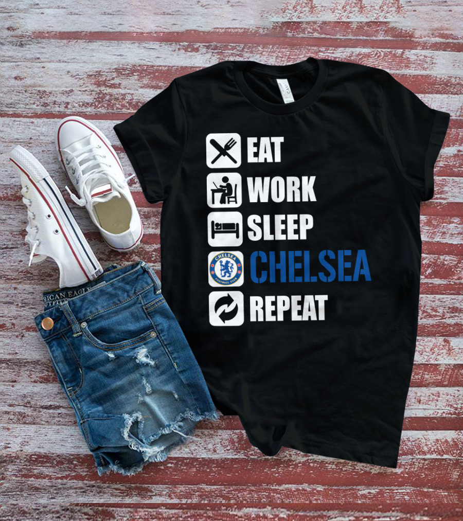 Eat Work Sleep Chelsea Repeat T-Shirt