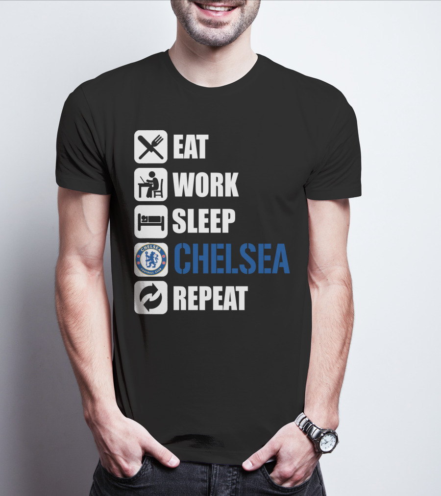 Eat Work Sleep Chelsea Repeat T-Shirt