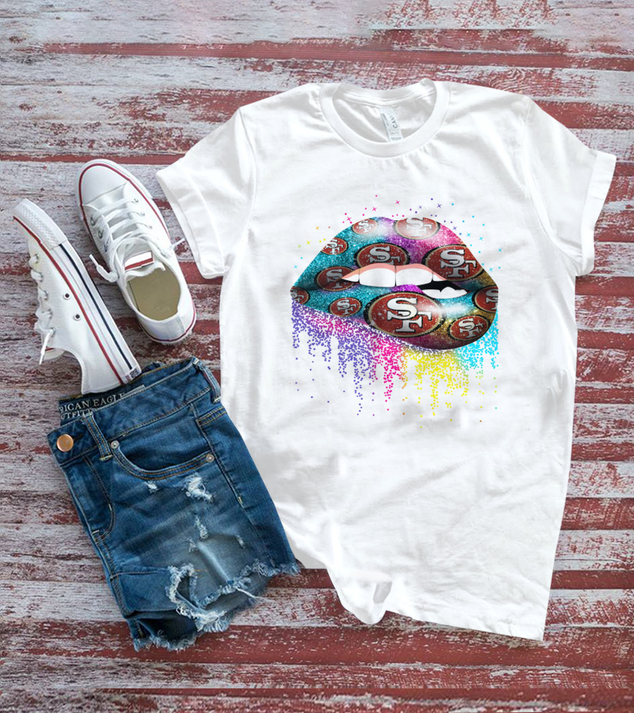 49ers Logo Colorful Lip T-Shirt