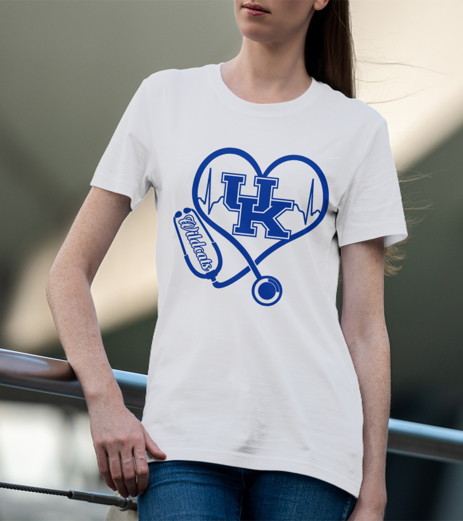 Uk Wildcats Heartbeat Stethoscope Nurse Kentucky T-Shirt