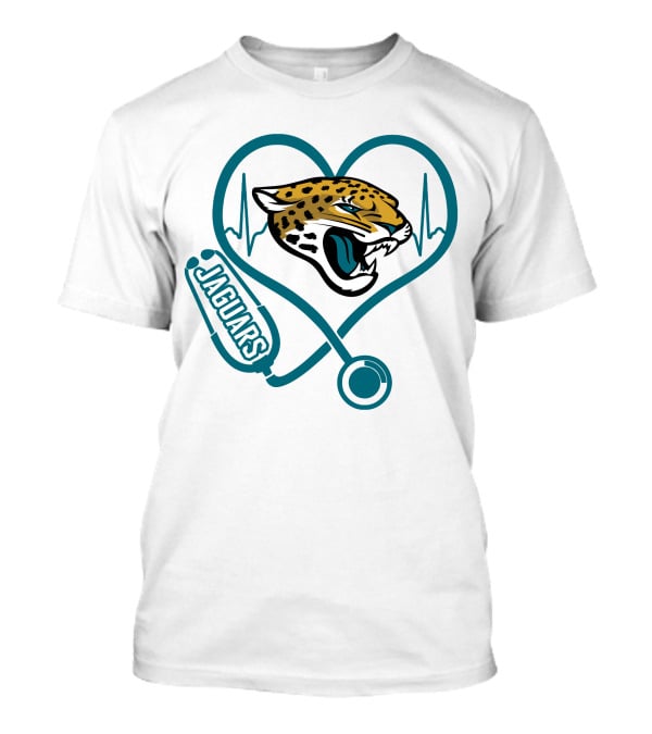 Jacksonville Jaguars Nurse Heartbeat Stethoscope T-Shirt