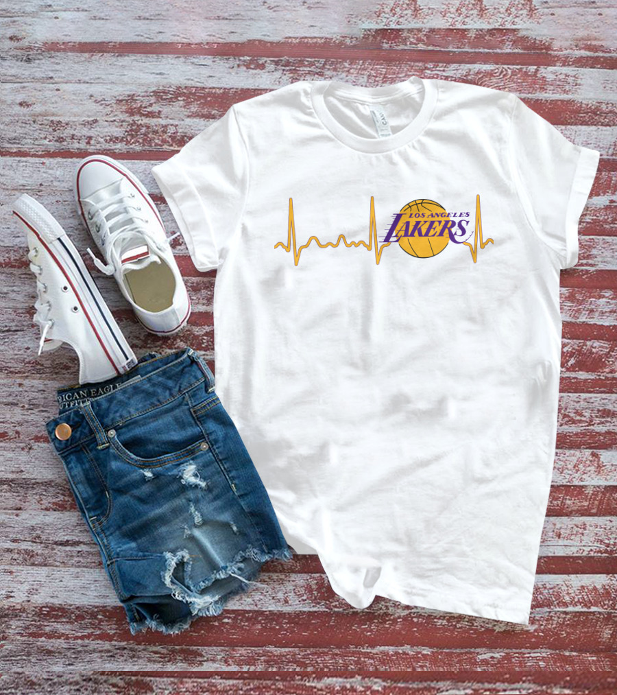 Los Angeles Lakers Heartbeat Basketball T-Shirt